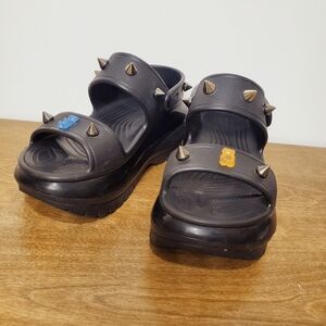 CROCS Black Spiked Sandals